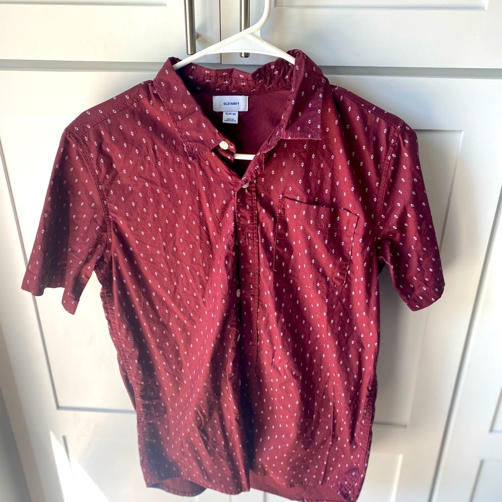 Old Navy Youth Boys (XL) Short Sleeve Button Down Shirt